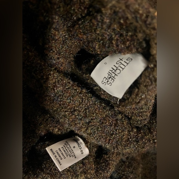 Stitches and stripes pullover turtleneck fuzzy knit wool small revolve ssense - Picture 5 of 9